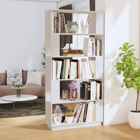 vidaXL Βιβλιοθήκη/Διαχωριστικό Χώρου Λευκό 80x25x163,5 εκ. Μασίφ Πεύκο