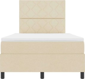 vidaXL Κρεβάτι με ελατήρια με στρώμα Κρεμ 120 x 190 cm ύφασμα
