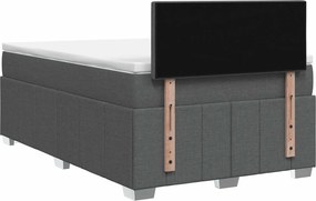 vidaXL Κρεβάτι box spring με στρώμα Σκούρο Γκρι 120 x 200 cm Ύφασμα