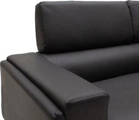 Σετ σαλονιού Shea pakoworld 2τεμ pu σε μαύρη απόχρωση