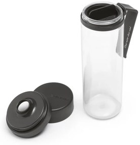 Μπουκάλι Brabantia Make&Take 1006278, 500 ml, Με σουρωτήρι, Προστασία από διαρροές, Μεγάλο άνοιγμα, Σκούρο γκρι/διαφανές