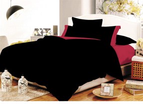 Σετ Σεντόνια Με Φάσα Polycotton Μονά 160x240εκ. Black-Red Komvos Home 7000009-16