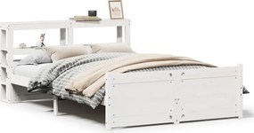 vidaXL Σκελετός Κρεβατιού με Κεφαλάρι Χωρίς Στρώμα Λευκό 140x190 εκ.