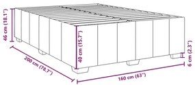 Κρεβάτι Boxspring με Στρώμα Σκούρο Καφέ 160x200 εκ Υφασμάτινο - Καφέ