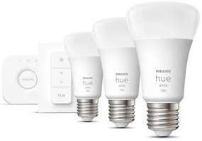 Starter Kit Έξυπνη Λάμπα Led 3xΕ27 9,5W 1100 Dimmer Hue W 929002469204 Philips Hue-929002469204-Λευκό 929002469204