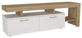 Έπιπλο τηλεόρασης Acnes Megapap χρώμα λευκό - sapphire oak 160x40x53εκ.