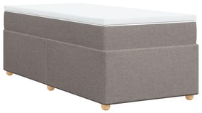 Κρεβάτι Boxspring με Στρώμα Taupe 90x190 εκ.Υφασμάτινο - Μπεζ-Γκρι