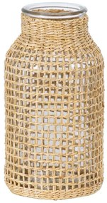 Βάζο Mandy 35619 Φ8,5x17cm Natural GloboStar Γυαλί,Bamboo