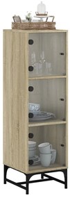 vidaXL Ντουλάπι Sonoma Δρυς 35 x 37 x 120 εκ. με Γυάλινες Πόρτες