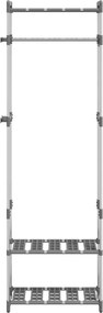 vidaXL Κρεμάστρα Ρούχων με 3 Επίπεδα Ασημί 59x29x192 εκ. Αλουμίνιο