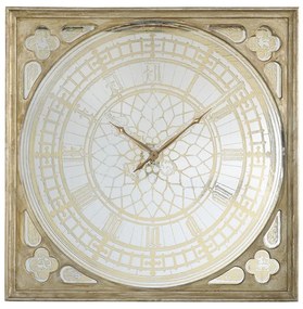 Artekko Clock Ρολόι Τοίχου MDF/Γυαλί Χρυσό (124.5x6.4x124.5)cm - 32053