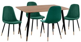 ΣΕΤ ΤΡΑΠΕΖΑΡΙΑΣ 5ΤΜΧ ALIZA HM11196.03 MDF TOP-ΒΕΛΟΥΔΟ ΚΥΠΑΡΙΣΣΙ & ΜΕΤΑΛΛΟ ΜΑΥΡΟ