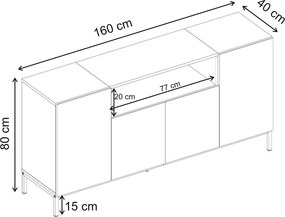 Κονσόλα Ψαμμίτης / Sapphire Δρυς ODRA 160x40x80