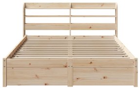 vidaXL Πλαίσιο Κρεβατιού με Κεφαλάρι 160x200 εκ. από Μασίφ Ξύλο Πεύκου
