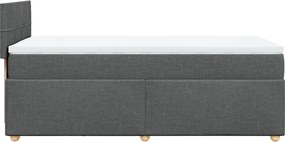 vidaXL Κρεβάτι Boxspring με Στρώμα Σκούρο Γκρι 90x200 εκ. Υφασμάτινο