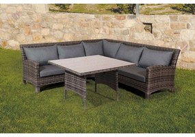 Καθιστικό Γωνιακό Σετ Rattan 4 Τεμαχίων Retro 147x79x84 186496 Grey 5 Θέσεων