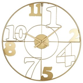 Wall clock Hugo Inart metal in gold color 60x3x60cm 60x3x60 εκ.