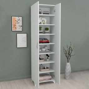 Ντουλάπα - Παπουτσοθήκη Lilly Megapap χρώμα λευκό 49x32x178εκ.