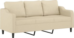 vidaXL Πολυθρόνες Σετ 2 Τεμαχίων Κρεμ από Ύφασμα με Μαξιλάρια