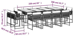 vidaXL Σετ Τραπεζαρίας Κήπου 13 τεμ. Μπεζ Συνθ. Ρατάν με Μαξιλάρια