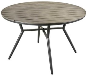 Τραπεζαρία Appa-Moly σετ 5τεμ pakoworld αλουμίνιο και plywood σε ανθρακί απόχρωση Φ120x74εκ