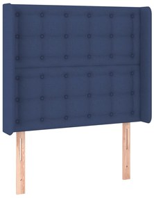 vidaXL Κρεβάτι Boxspring με Στρώμα &amp; LED Μπλε 90x200 εκ. Υφασμάτινο