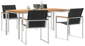 vidaXL Σέτ φαγητού για κήπο 5 pcs Σταθερό Ξύλο Ακακίας