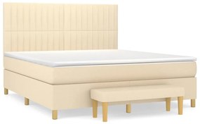 ΚΡΕΒΑΤΙ BOXSPRING ΜΕ ΣΤΡΩΜΑ ΚΡΕΜ 180X200 ΕΚ. ΥΦΑΣΜΑΤΙΝΟ 3137338