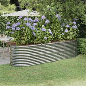 vidaXL Ζαρντινιέρα Ασημί 296x80x68 εκ. Γαλβανισμένος χάλυβας