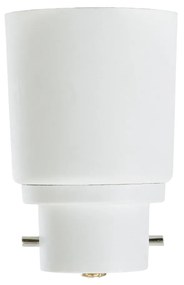 GloboStar® 78971 Πλαστικός Αντάπτορας Μετατροπέας από 1xB22 Ντουί σε 1xE27 Ντουί Λευκό Φ3.3 x Υ5cm