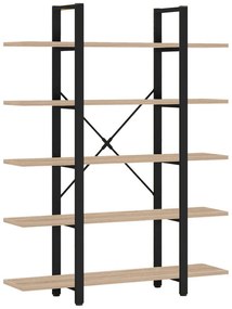 Βιβλιοθήκη Esthon pakoworld φυσικό-μαύρο μέταλλο 120x28x180εκ