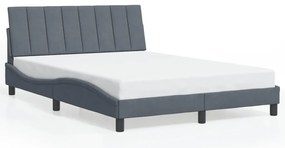 vidaXL Σκελετός Κρεβατιού Χωρίς Στρώμα Γκρι 140x200 εκ. Βελούδινο