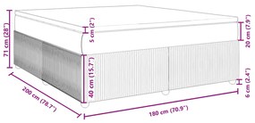 Κρεβάτι Boxspring με Στρώμα Ανοιχτό Γκρι 180x200 εκ. Βελούδινο - Γκρι