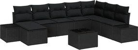 vidaXL Σετ Καναπέ Κήπου με μαξιλάρι 9 pcs συνθετικό ρατάν