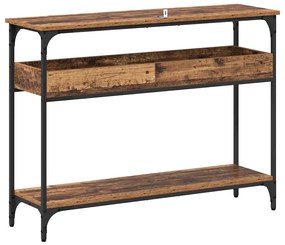 vidaXL Τραπέζι κονσόλας με ράφι Παλαιό ξύλο 100 x 29 x 75 εκ.