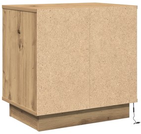 vidaXL κομοδίνα  με LED 2 τμχ Καλλιτεχνικό Δρυς 50x34,5x50 εκ.