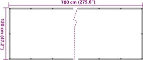 vidaXL Περίφραξη Μπαλκονιού Προστατευτική Λευκή 700x120 εκ. από PVC