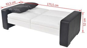 vidaXL Καναπές Λευκό ύφασμα