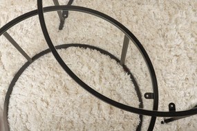 Coffee Table Set Black-Transparent-80-60 Black