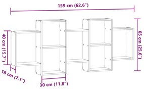 ΡΑΦΙΕΡΑ ΤΟΙΧΟΥ ΓΚΡΙ SONOMA 159X18X65 ΕΚ. ΕΠΕΞΕΡΓΑΣΜΕΝΟ ΞΥΛΟ 853214