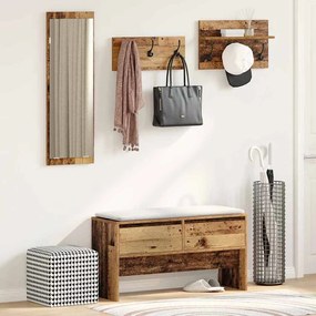 vidaXL Σετ επίπλων χωλ με συρτάρι Παλαιό ξύλο 90 x 31 x 46.5 εκ