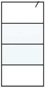 vidaXL Διαχωριστικό Ντουζιέρας με Αμμοβολή Μαύρο 100x195 εκ. Γυαλί ESG
