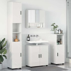 vidaXL Σετ Επίπλων Μπάνιου 4 τμχ. Υψηλής γυαλάδας λευκό