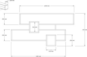 Ράφι Τοίχου Καρυδί / Ανθρακί FEMIMO 120x22x75