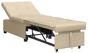 vidaXL Κρεβάτι καναπές Κρεμ 194 x 67 x 37 εκ ύφασμα