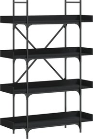 vidaXL Βιβλιοθήκη 4 Επιπέδων Μαύρη 100x33x145,5 εκ. Επεξεργασμένο Ξύλο