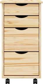 vidaXL Κινητό Ντουλάπι με Γραφείο με τροχούς MOSS Διαφανής Βερνίκι