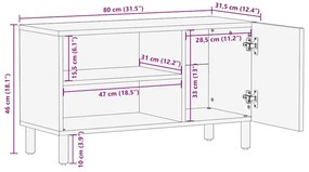 ΝΤΟΥΛΑΠΙ ΤΗΛΕΟΡΑΣΗΣ ΚΑΦΕ 80X31,5X46 CM ΑΠΟ ΜΑΣΙΦ ΞΥΛΟ MANGO 4017735