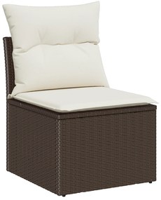 vidaXL Set Καναπέ Κήπου 8 Τεμαχίων με Μαξιλάρια Καφέ Ρατάν