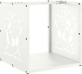 vidaXL Ράφι Καυσόξυλων Λευκό 40x40x40 εκ. Χάλυβας ψυχρής έλασης